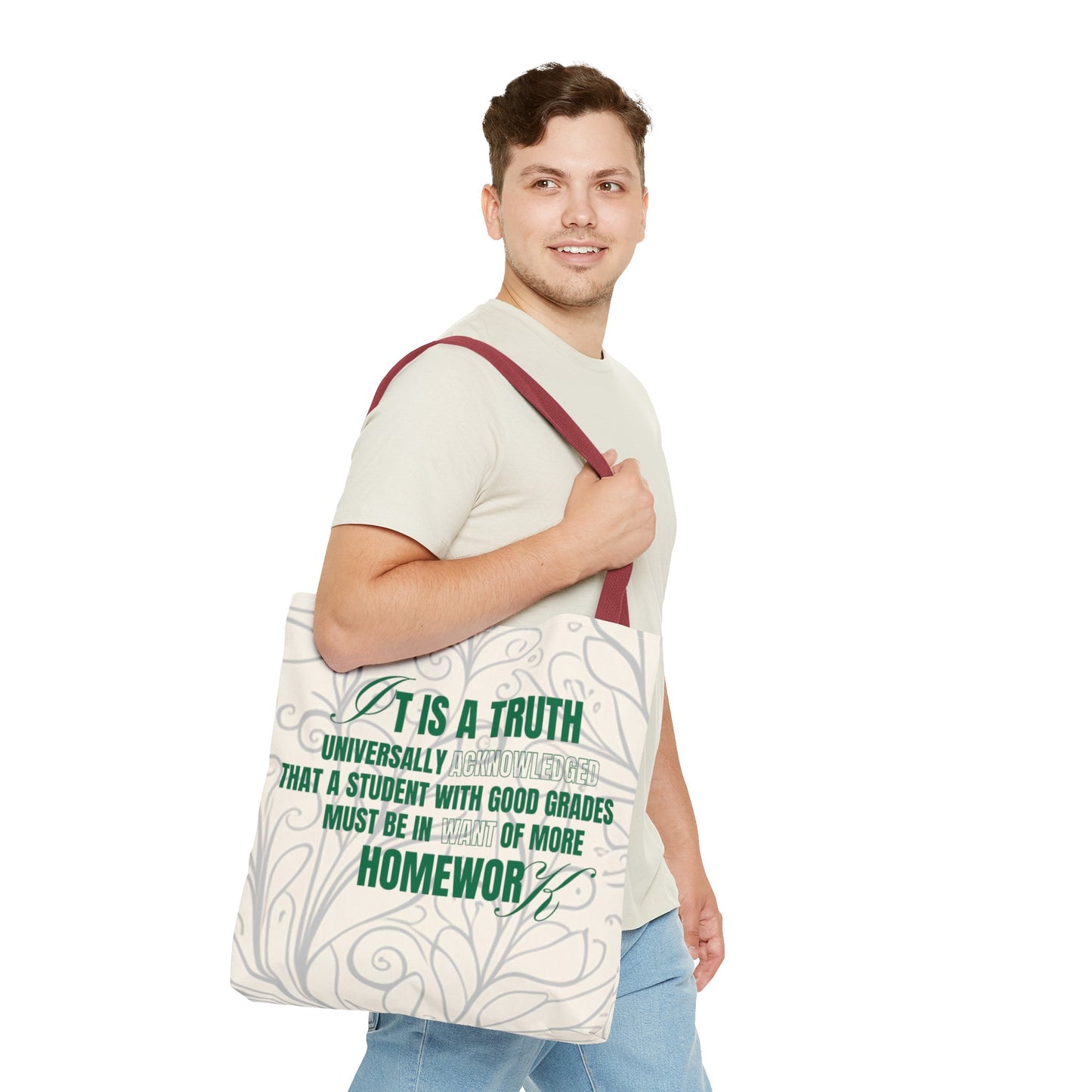 It's A Truth Universally Acknowledged White Tote Bag (AOP)