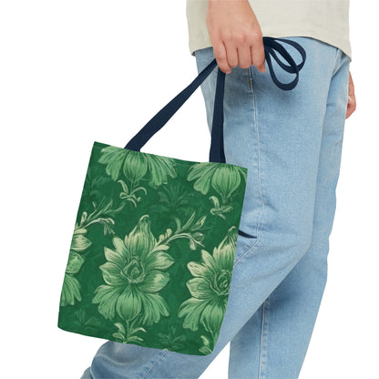 Green Victorian Floral Tote Bag (AOP)