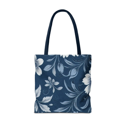 Blue Victorian Floral Tote Bag