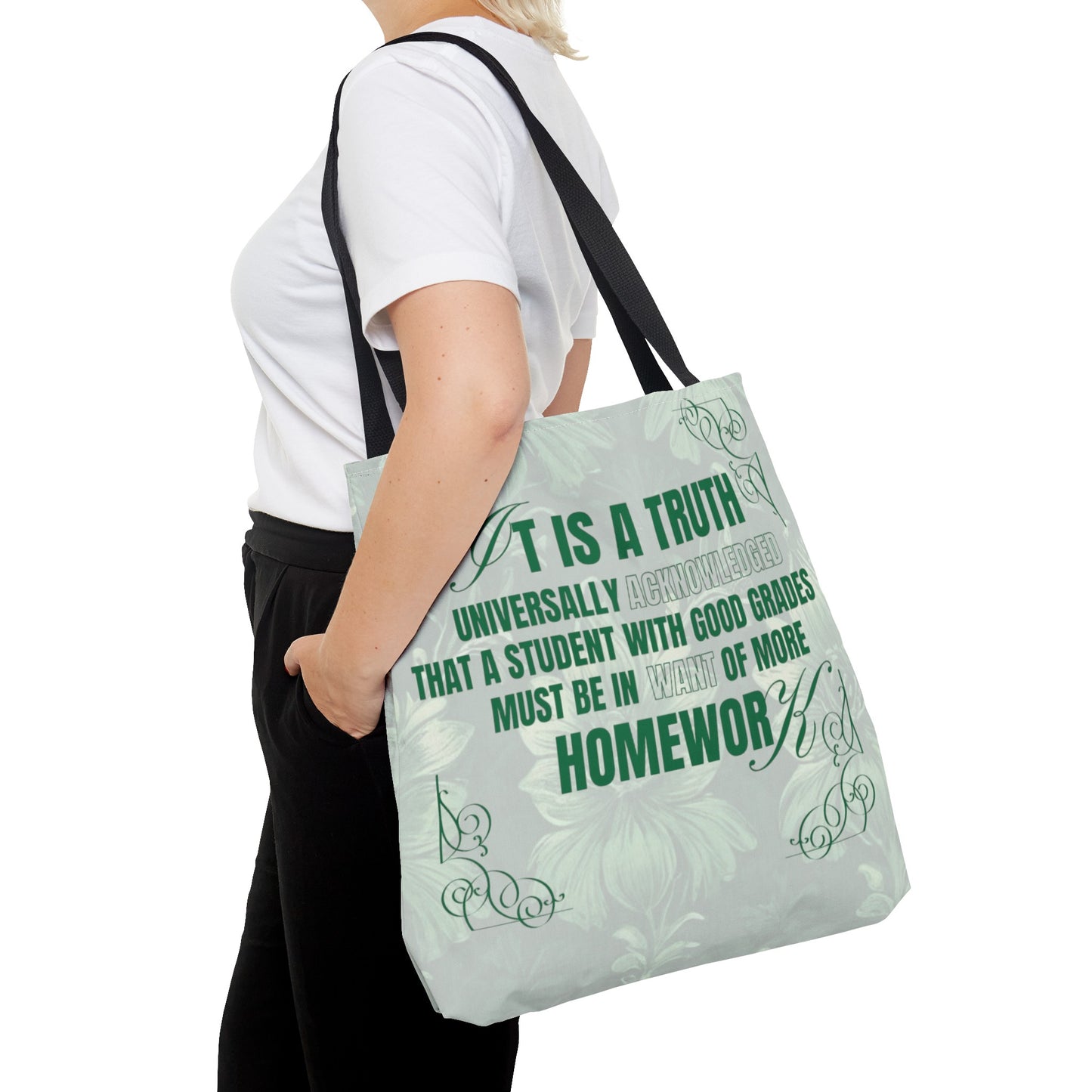 It's A Truth Universally Acknowledged Green Tote Bag (AOP)