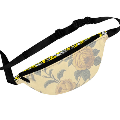 Yellow Victorian Floral Fanny Pack