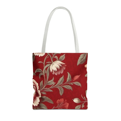 Red Victorian Floral Tote Bag (AOP)