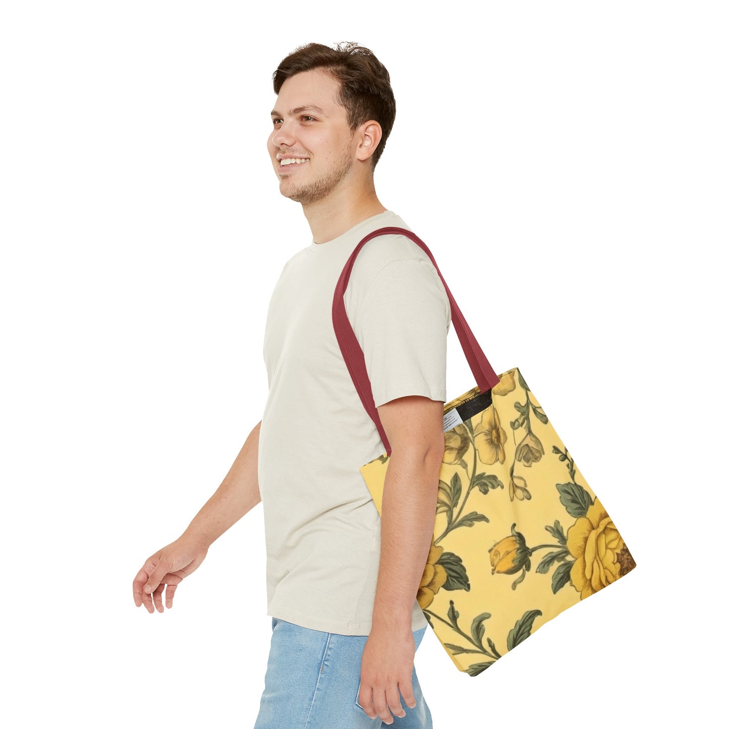 Yellow Victorian Floral Tote Bag (AOP)