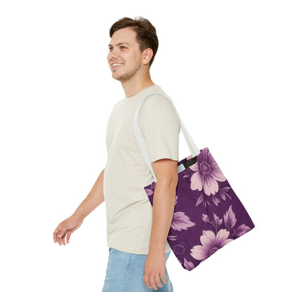 Purple Floral Tote Bag (AOP)