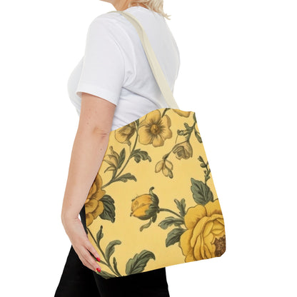 Yellow Victorian Floral Tote Bag (AOP)