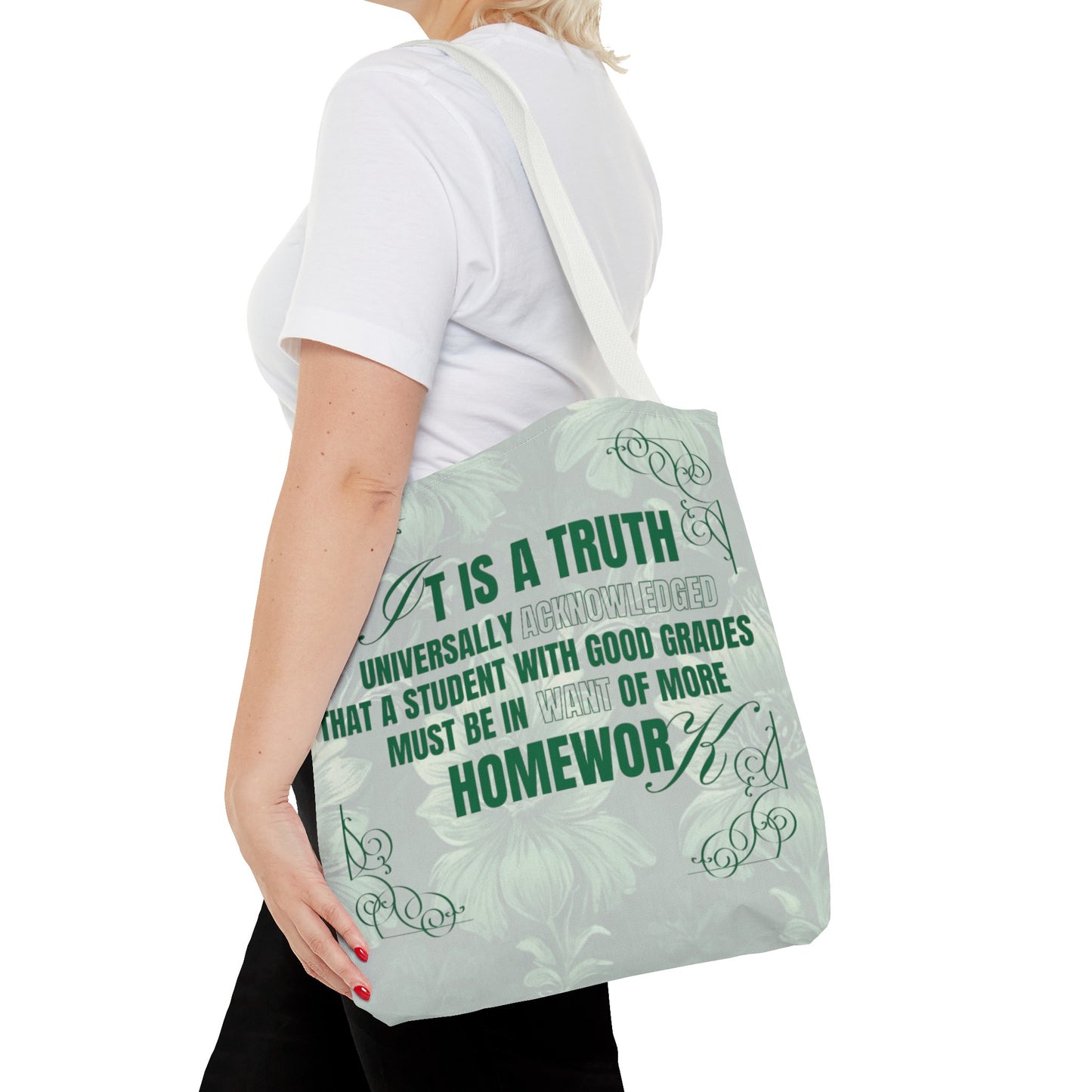 It's A Truth Universally Acknowledged Green Tote Bag (AOP)