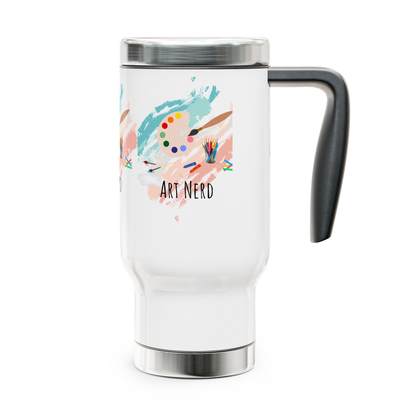 Art Nerd Stainless Steel Travel Mug with Handle, 14oz