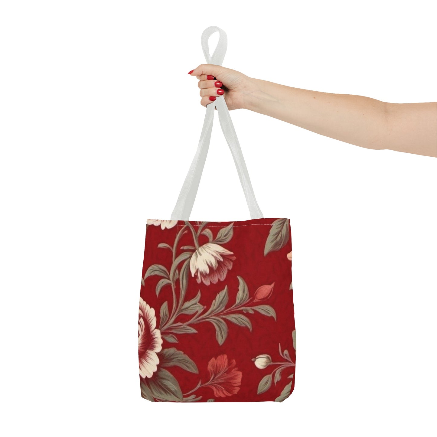 Red Victorian Floral Tote Bag (AOP)