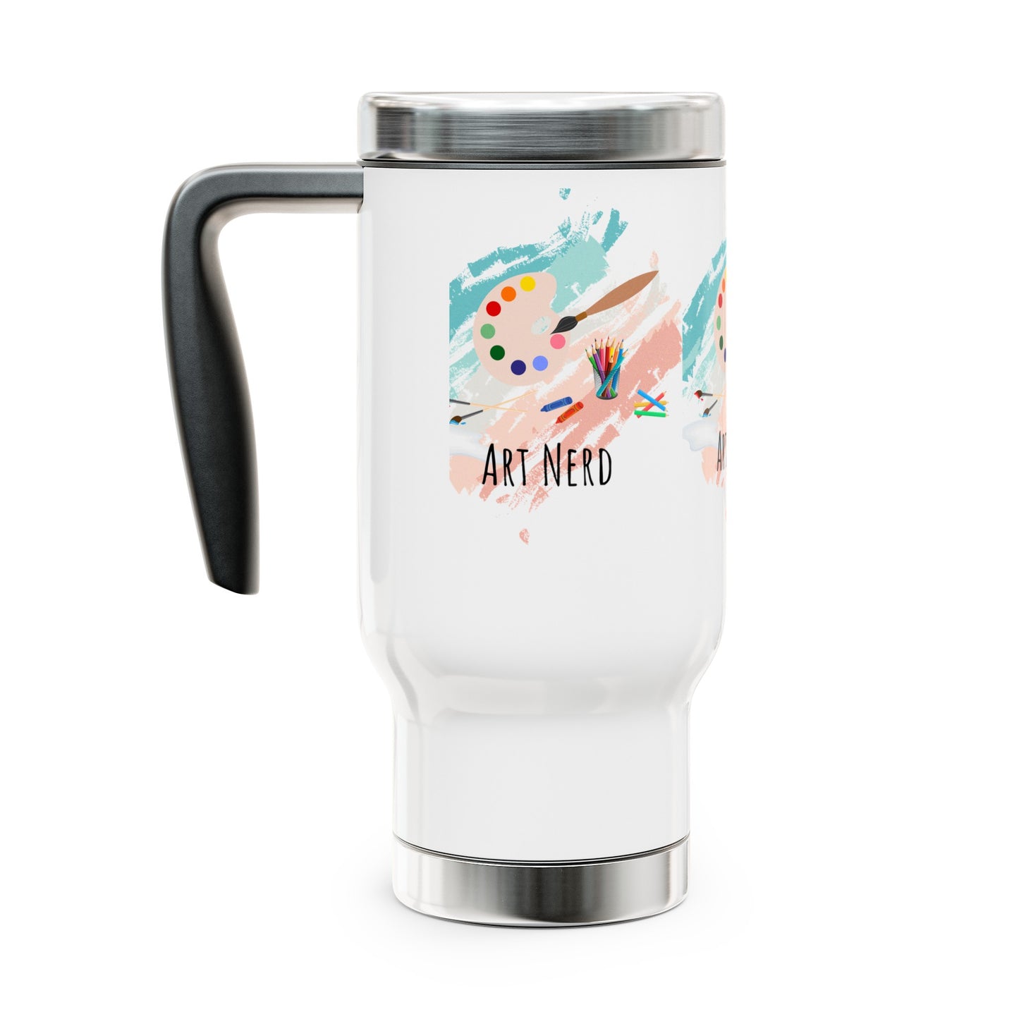 Art Nerd Stainless Steel Travel Mug with Handle, 14oz