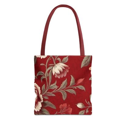 Red Victorian Floral Tote Bag (AOP)