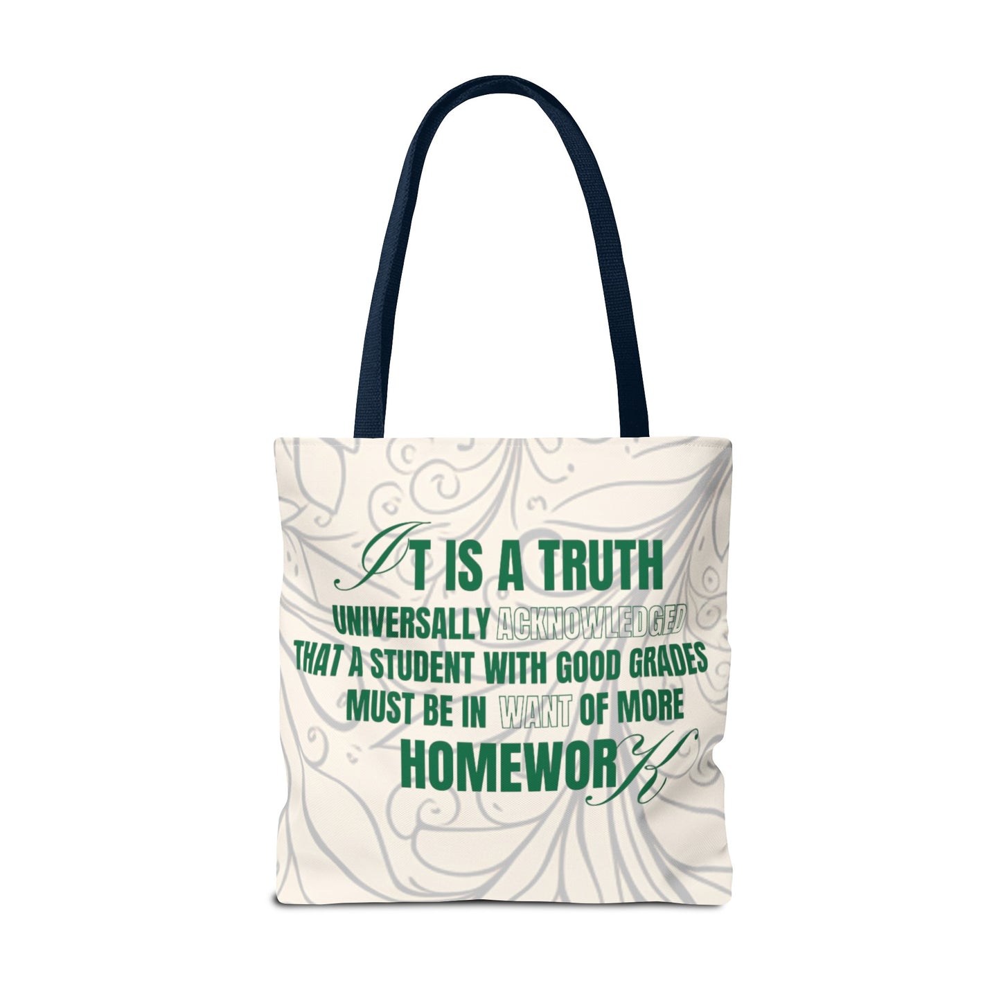 It's A Truth Universally Acknowledged White Tote Bag (AOP)