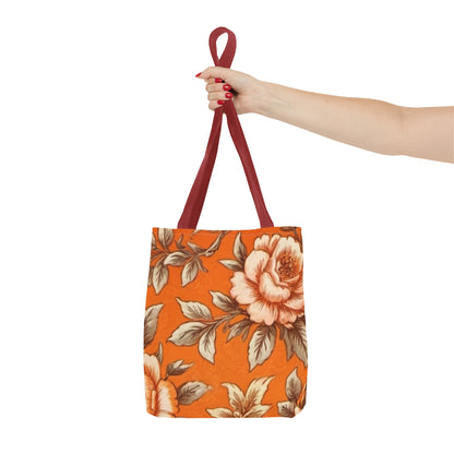 Orange Floral Tote Bag (AOP)