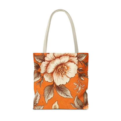 Orange Floral Tote Bag (AOP)