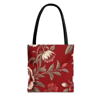 Red Victorian Floral Tote Bag (AOP)