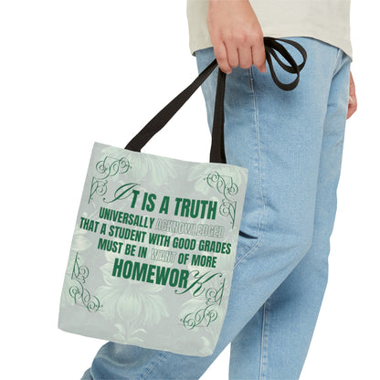 It's A Truth Universally Acknowledged Green Tote Bag (AOP)