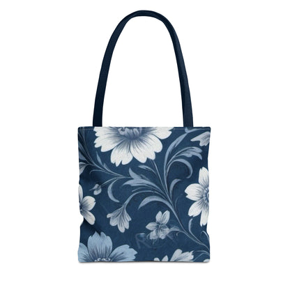 Blue Victorian Floral Tote Bag