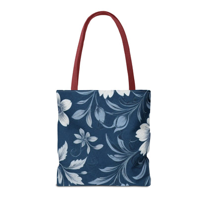 Blue Victorian Floral Tote Bag