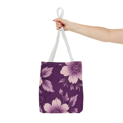 Purple Floral Tote Bag (AOP)