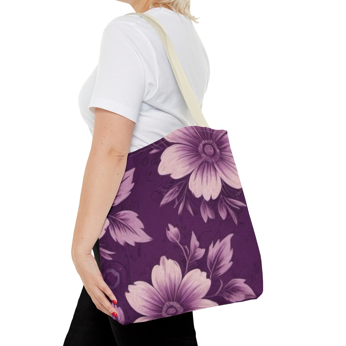 Purple Floral Tote Bag (AOP)