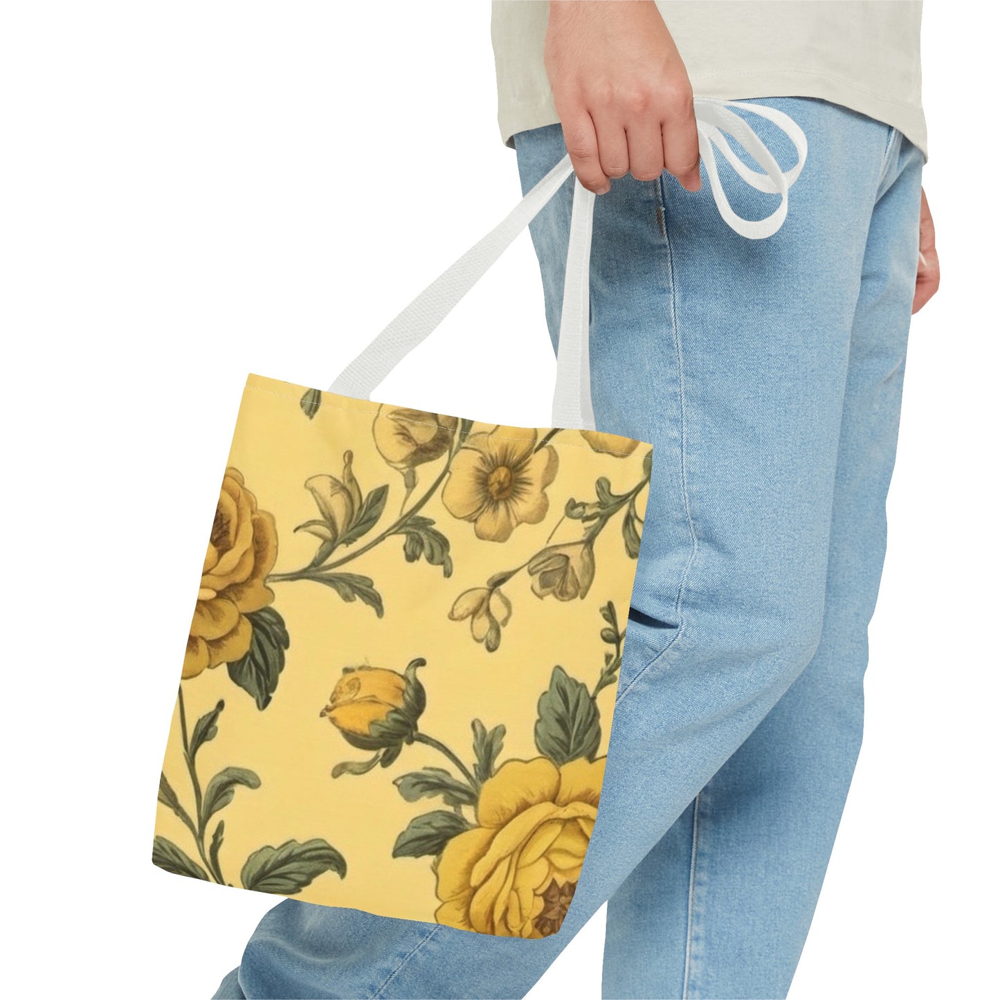 Yellow Victorian Floral Tote Bag (AOP)