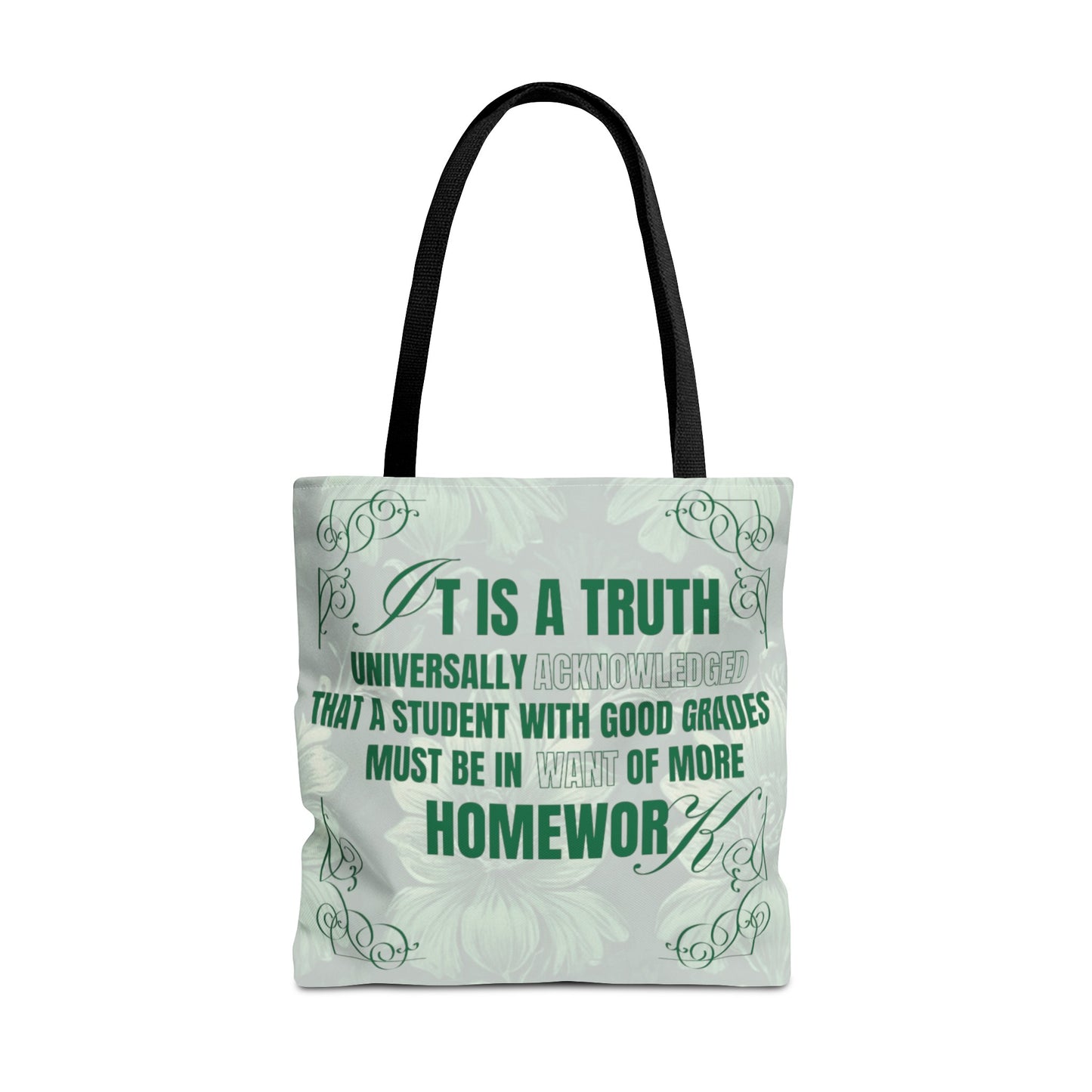 It's A Truth Universally Acknowledged Green Tote Bag (AOP)