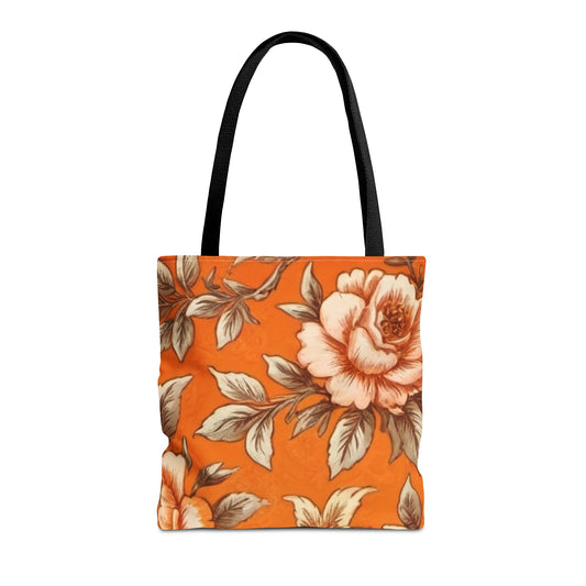 Orange Floral Tote Bag (AOP)