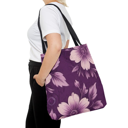 Purple Floral Tote Bag (AOP)