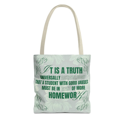 It's A Truth Universally Acknowledged Green Tote Bag (AOP)