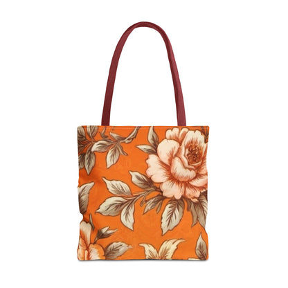 Orange Floral Tote Bag (AOP)