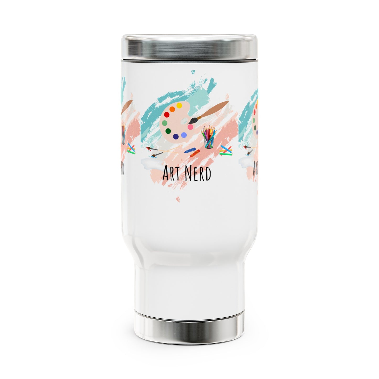 Art Nerd Stainless Steel Travel Mug with Handle, 14oz