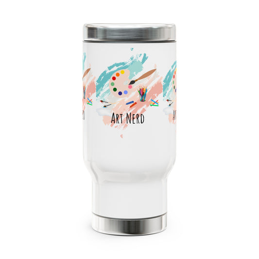 Art Nerd Stainless Steel Travel Mug with Handle, 14oz