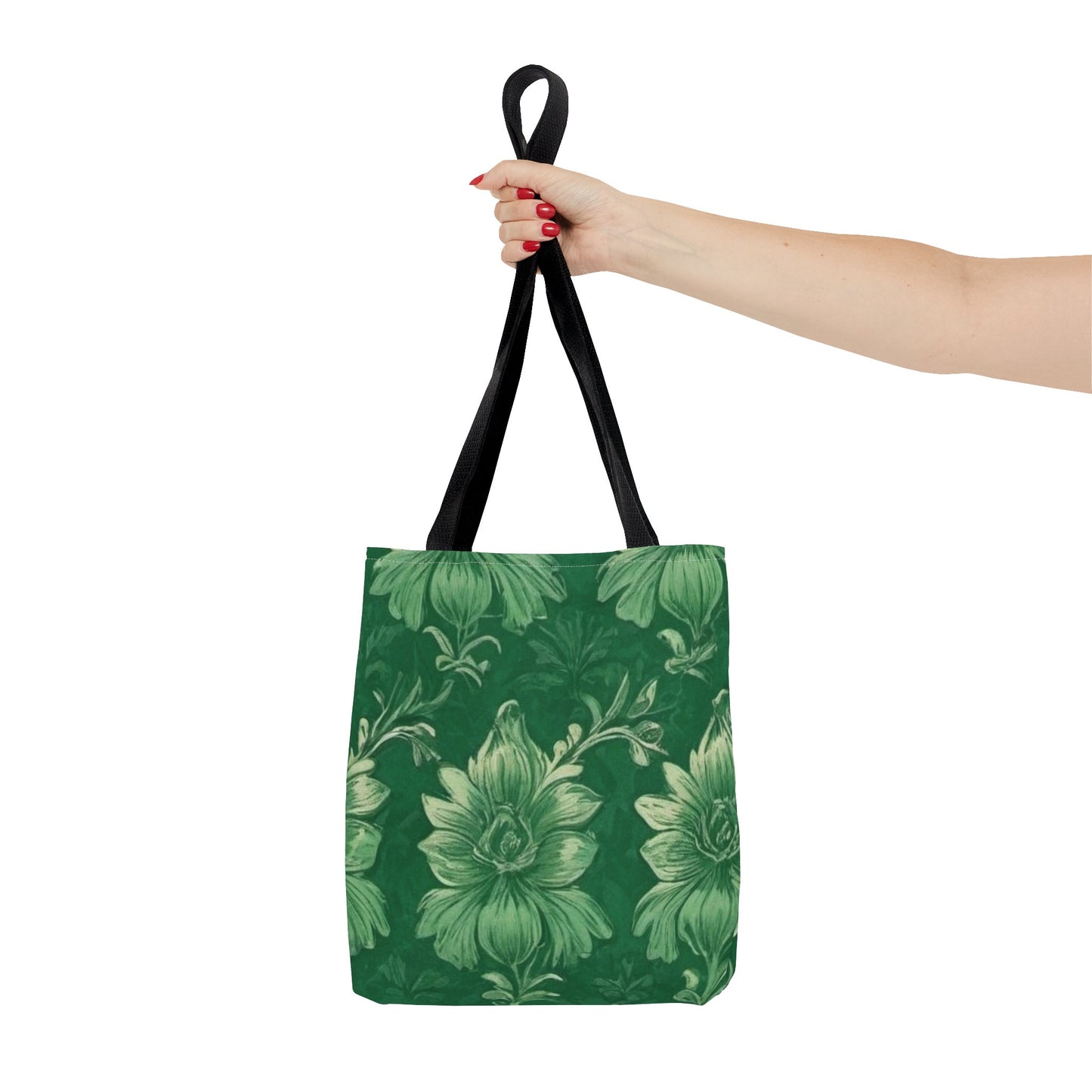 Green Victorian Floral Tote Bag (AOP)