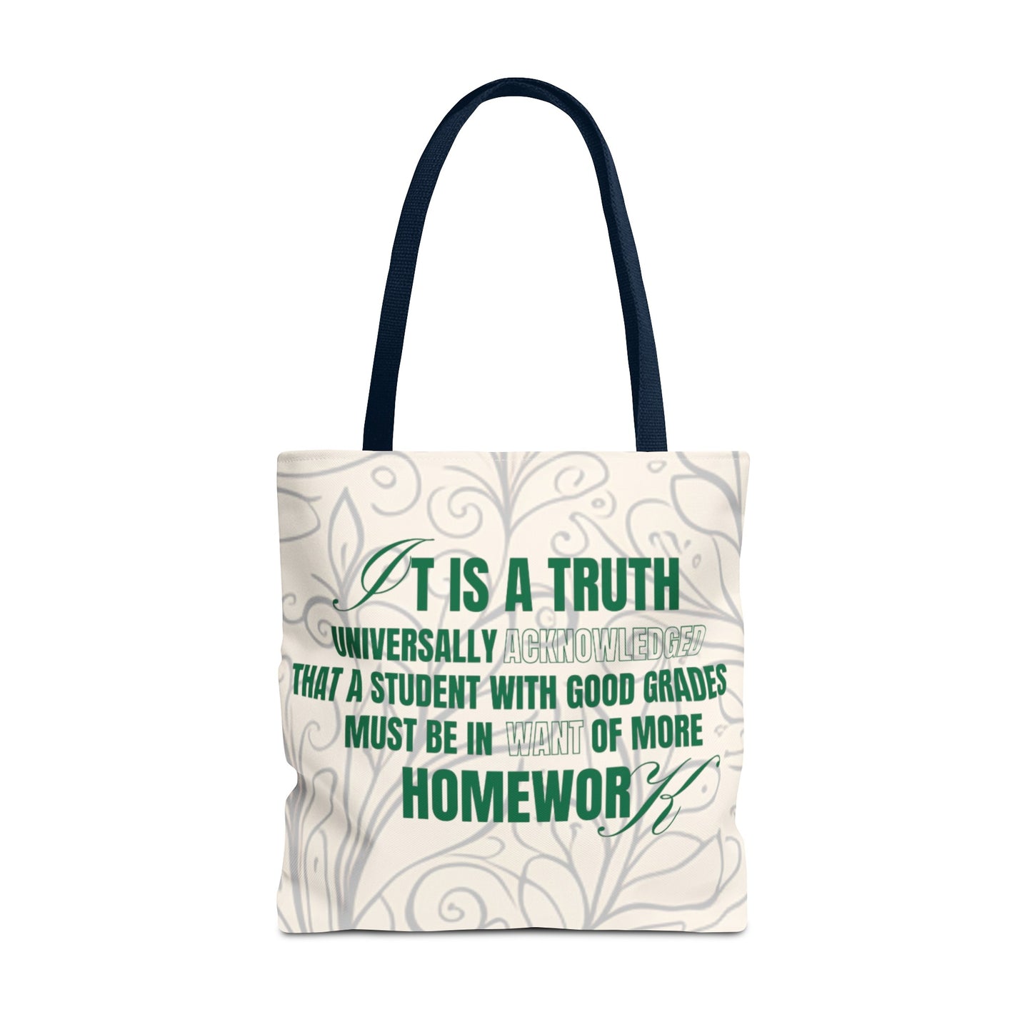 It's A Truth Universally Acknowledged White Tote Bag (AOP)