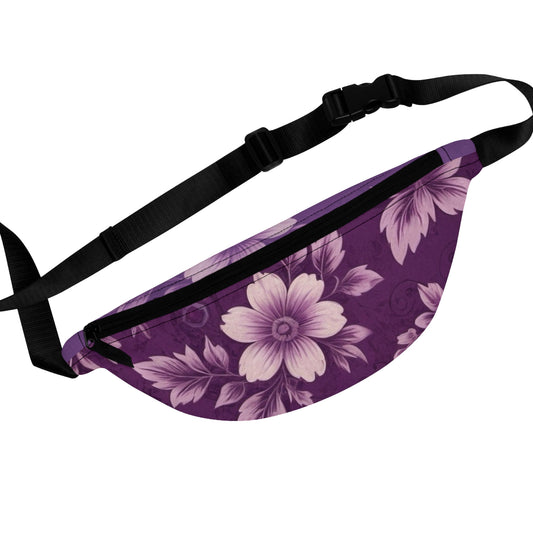 Purple Victorian Floral Fanny Pack