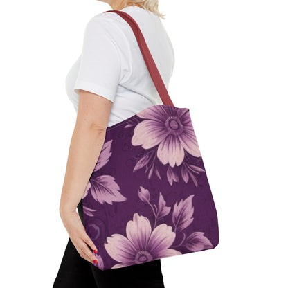 Purple Floral Tote Bag (AOP)