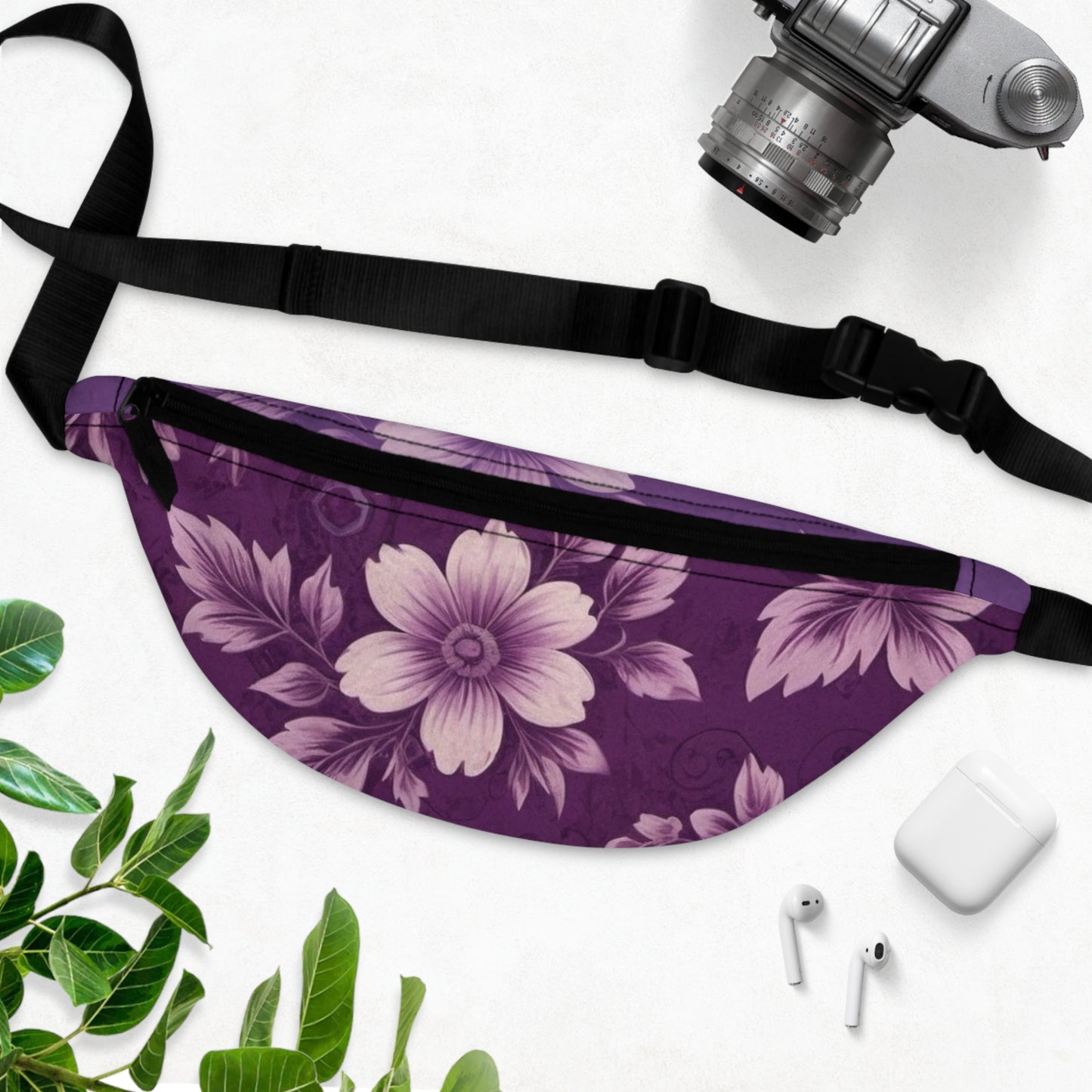 Purple Victorian Floral Fanny Pack