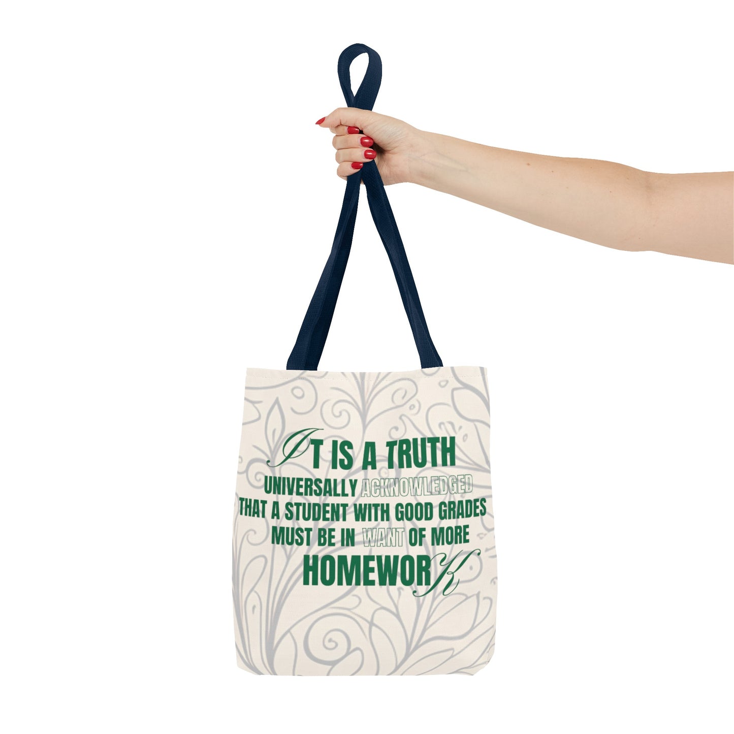 It's A Truth Universally Acknowledged White Tote Bag (AOP)