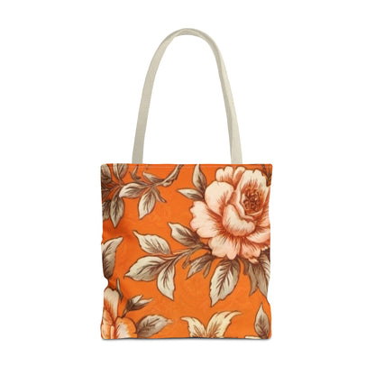 Orange Floral Tote Bag (AOP)