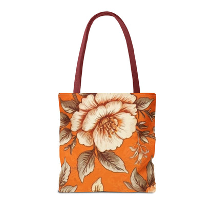 Orange Floral Tote Bag (AOP)