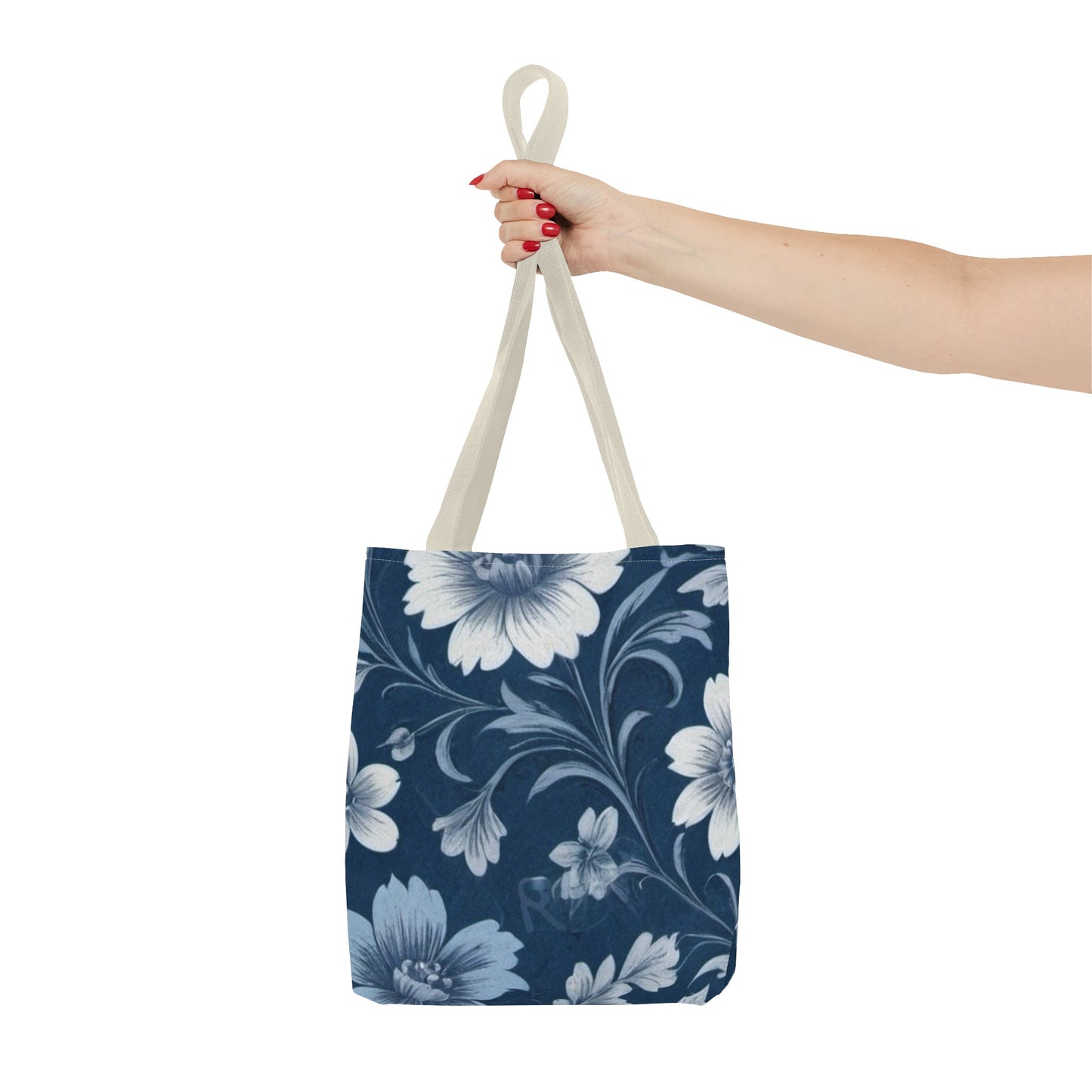 Blue Victorian Floral Tote Bag