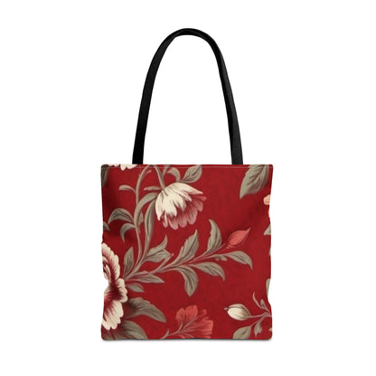 Red Victorian Floral Tote Bag (AOP)