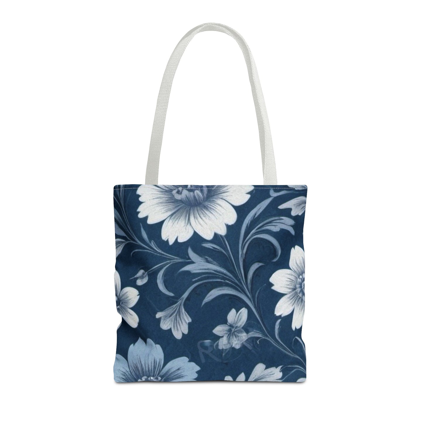 Blue Victorian Floral Tote Bag