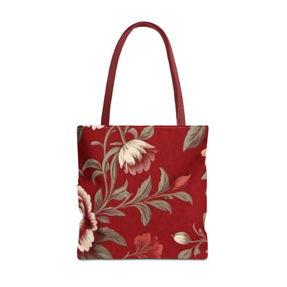 Red Victorian Floral Tote Bag (AOP)