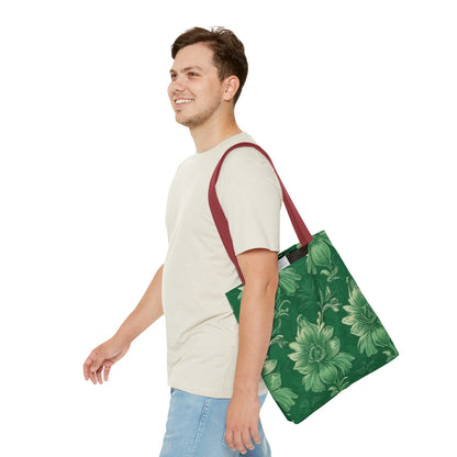 Green Victorian Floral Tote Bag (AOP)