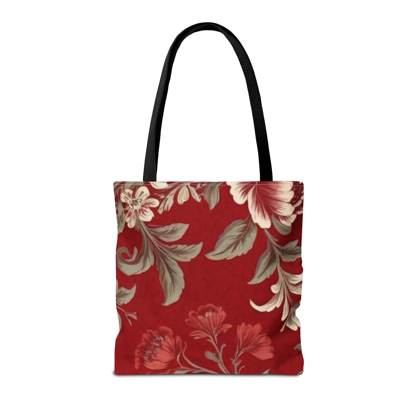 Red Victorian Floral Tote Bag (AOP)