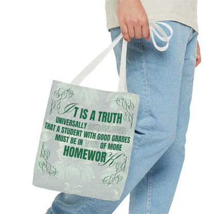 It's A Truth Universally Acknowledged Green Tote Bag (AOP)