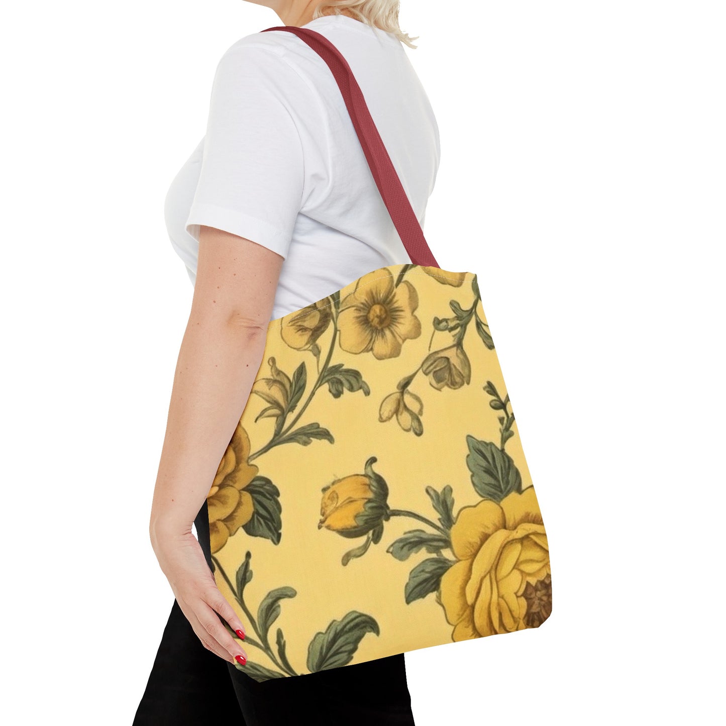 Yellow Victorian Floral Tote Bag (AOP)