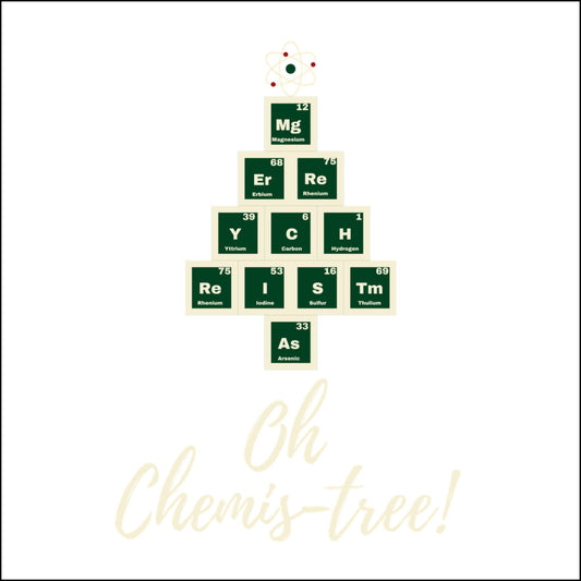 Acrylic Ornament - Periodic Table Christmas Tree Green + Cream