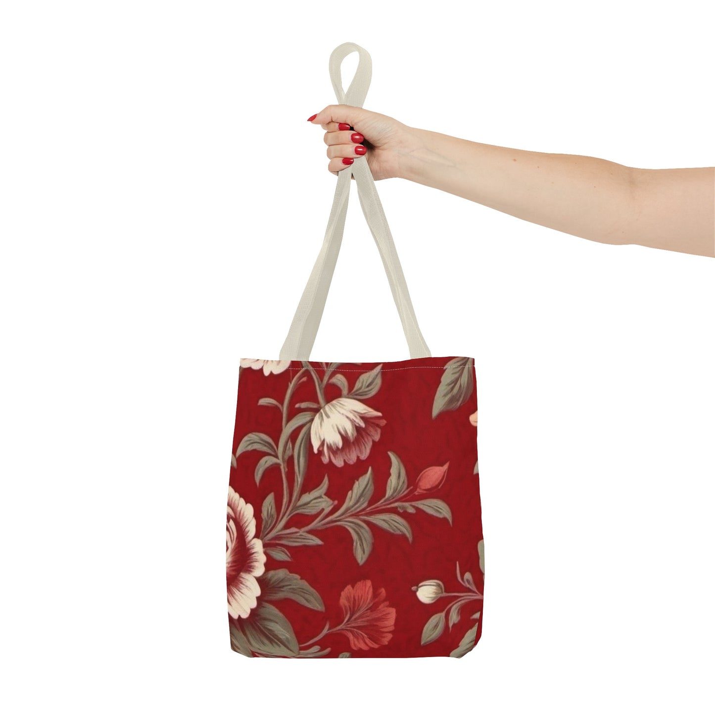 Red Victorian Floral Tote Bag (AOP)