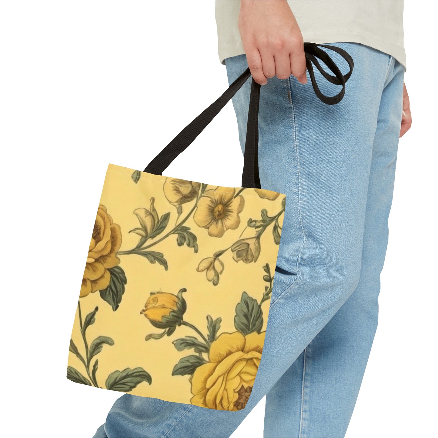 Yellow Victorian Floral Tote Bag (AOP)